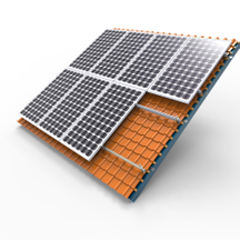 Sistema de montagem de suporte solar para montagens de painel solar em telhado de telha