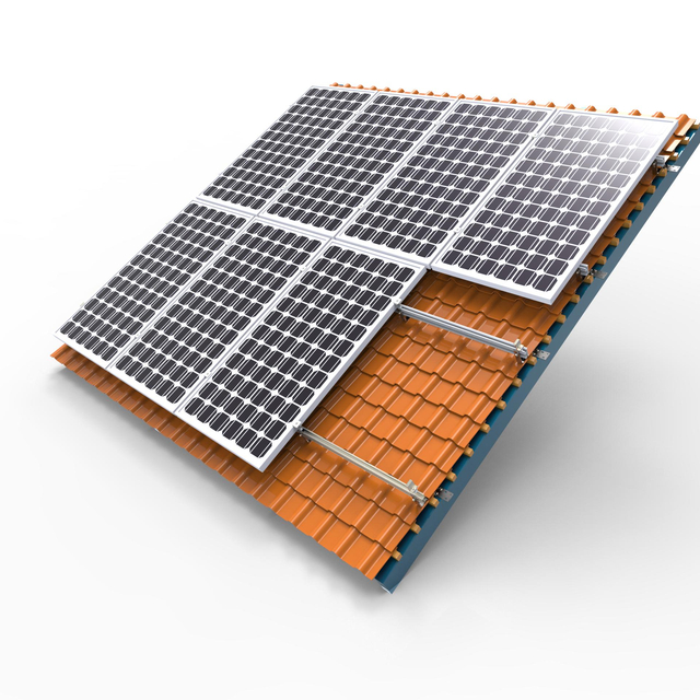 Sistema de montagem de suporte solar para montagens de painel solar em telhado de telha